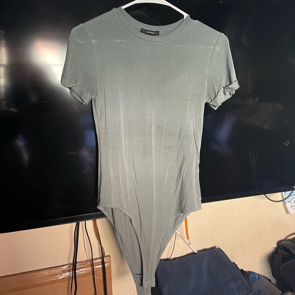 Sage green t-shirt bodysuit